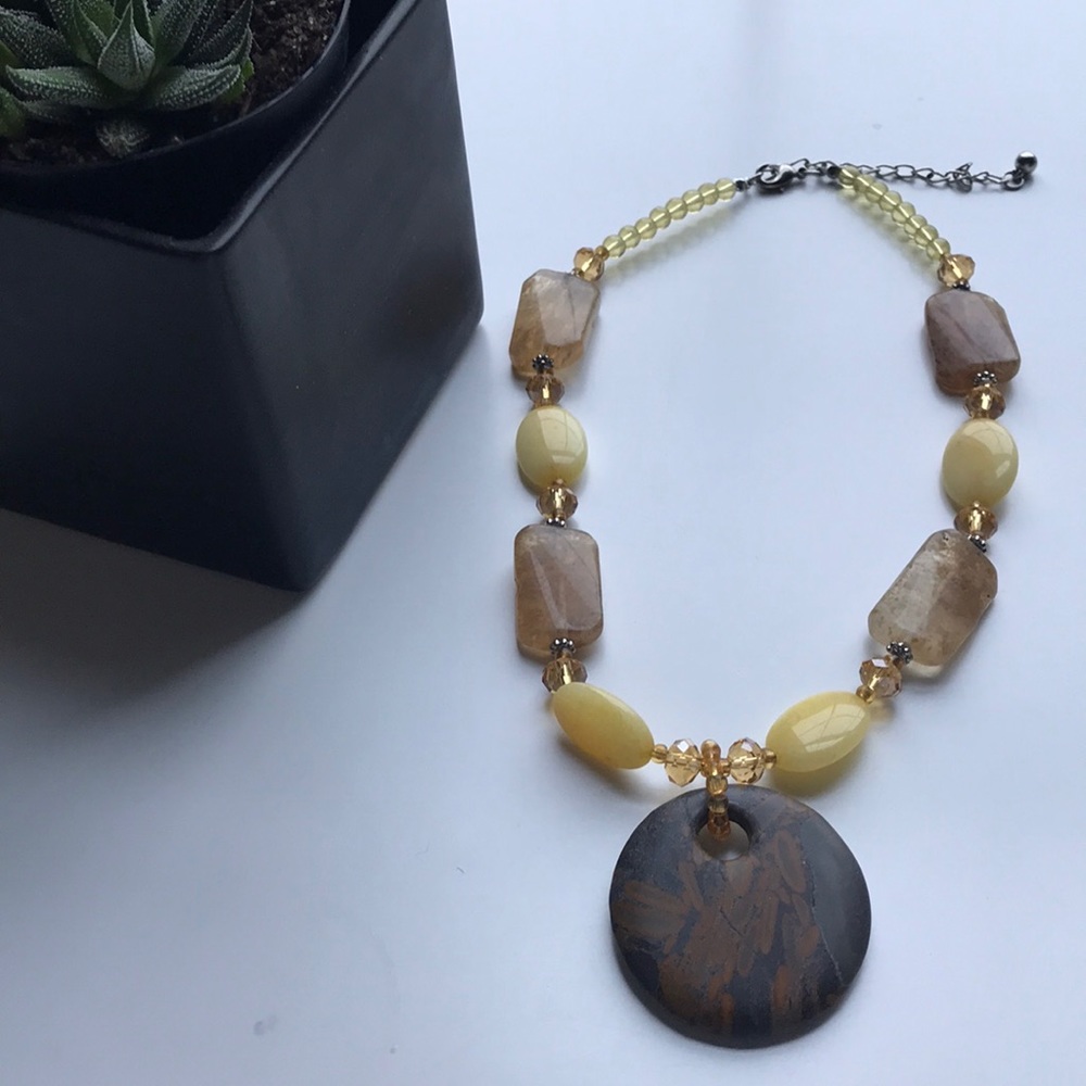Beaded rock necklace
